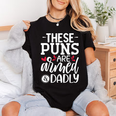 Armed Dadly Pun Humorous Dad Funny Ready to Press DTF Transfer for Dtf