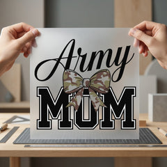 Army Mom Camo Bow Usa Freedom Ready to Press DTF Transfer for Dtf