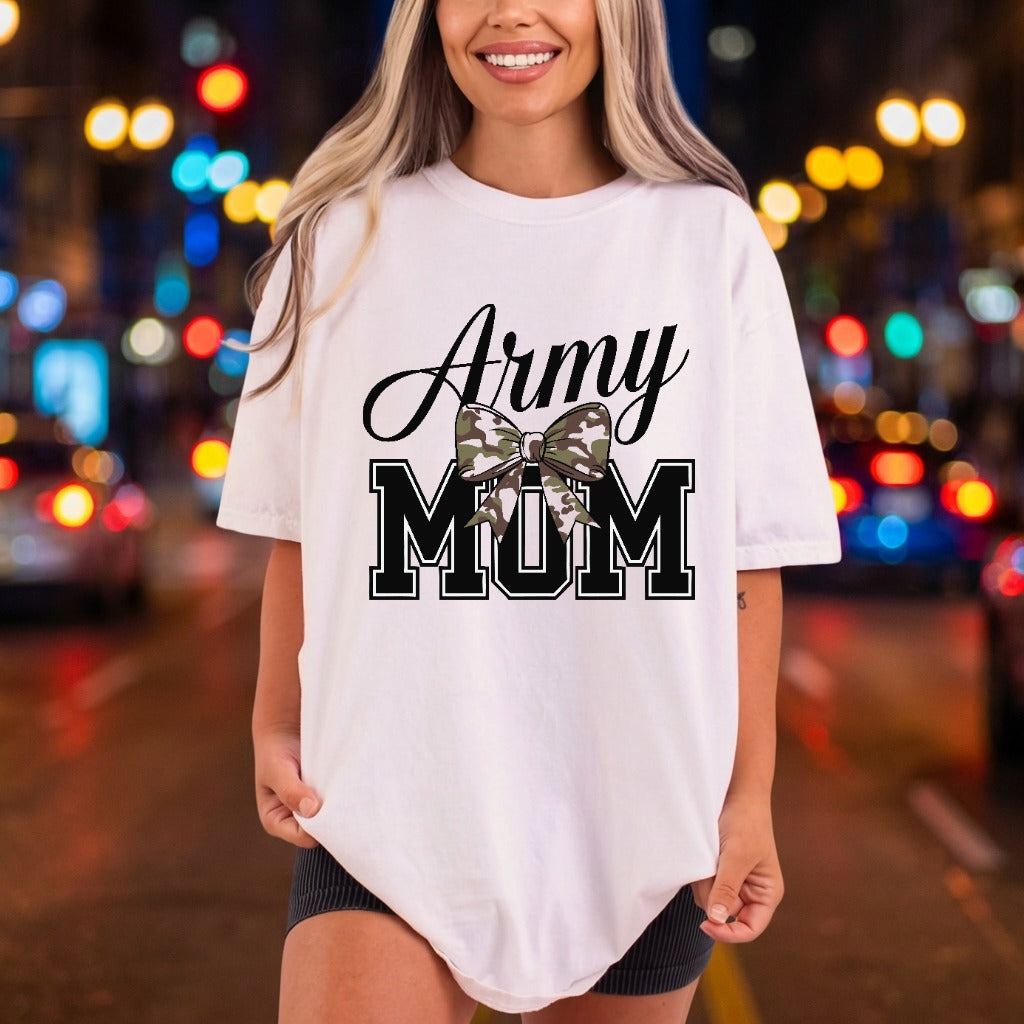 Army Mom Camo Bow Usa Freedom Ready to Press DTF Transfer for Dtf