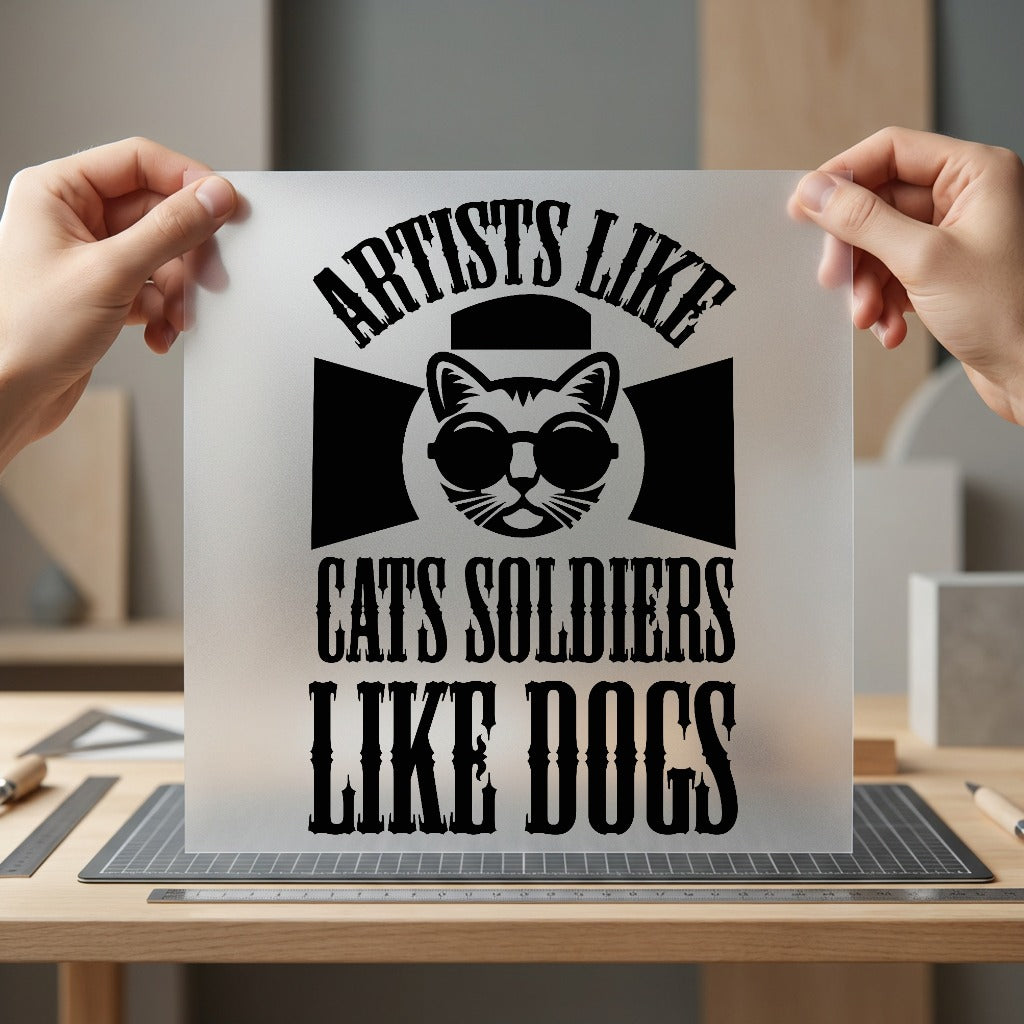 Artists Like Cats Soldiers Mom Dad Ready to Press DTF Transfer for Dtf