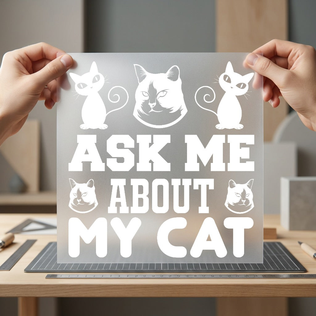 Ask About Cat Pet Mom Dad Ready to Press DTF Transfer for Dtf