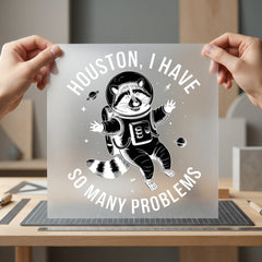 Astronaut Raccoon Houston Have Funny Pet Ready to Press DTF Transfer for Dtf