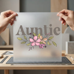 Auntie Floral Wreath Rustic Vintage Retro Ready to Press DTF Transfer for Dtf