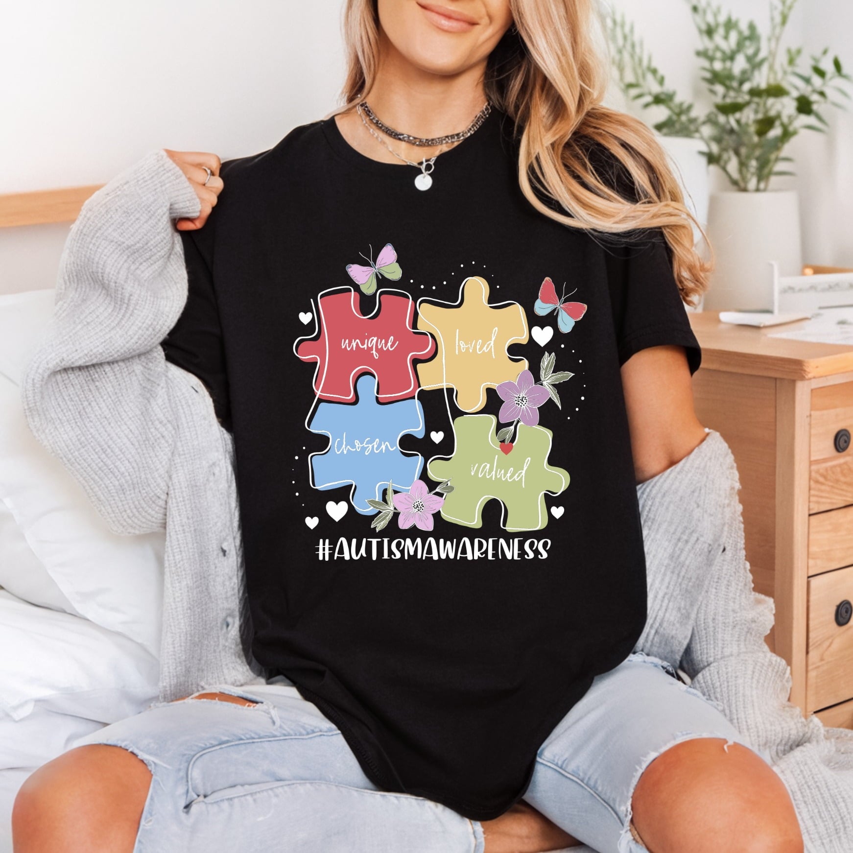 Autism Awareness Puzzle Inspiring Mom Dad Ready to Press DTF Transfer for Dtf