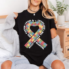 Autism Awareness Puzzle Ribbon Mom Dad Ready to Press DTF Transfer for Dtf