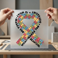 Autism Awareness Puzzle Ribbon Mom Dad Ready to Press DTF Transfer for Dtf
