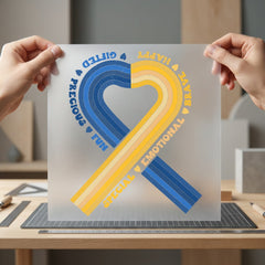 Autism Awareness Ribbon Retro Faith Vintage Ready to Press DTF Transfer for Dtf