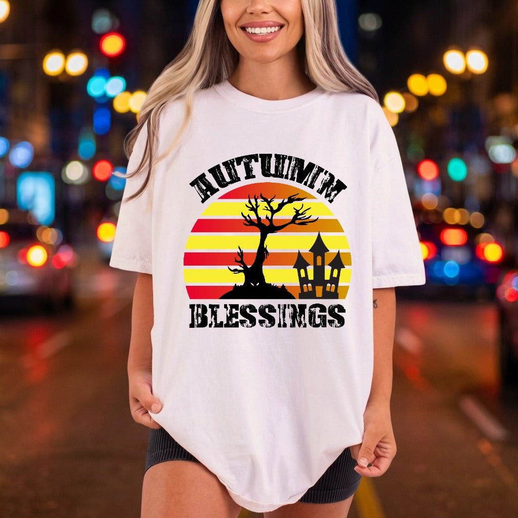 Autumn Blessings Spooky Fall Halloween Fall Ready to Press DTF Transfer for Dtf
