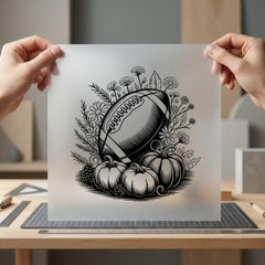 Autumn Football Pumpkins Fall Thanksgiving Fall Ready to Press DTF Transfer for Dtf