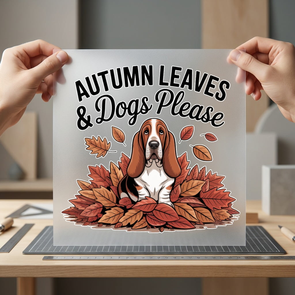 Autumn Leaves Dogs Please Fall Autumn Ready to Press DTF Transfer for Dtf
