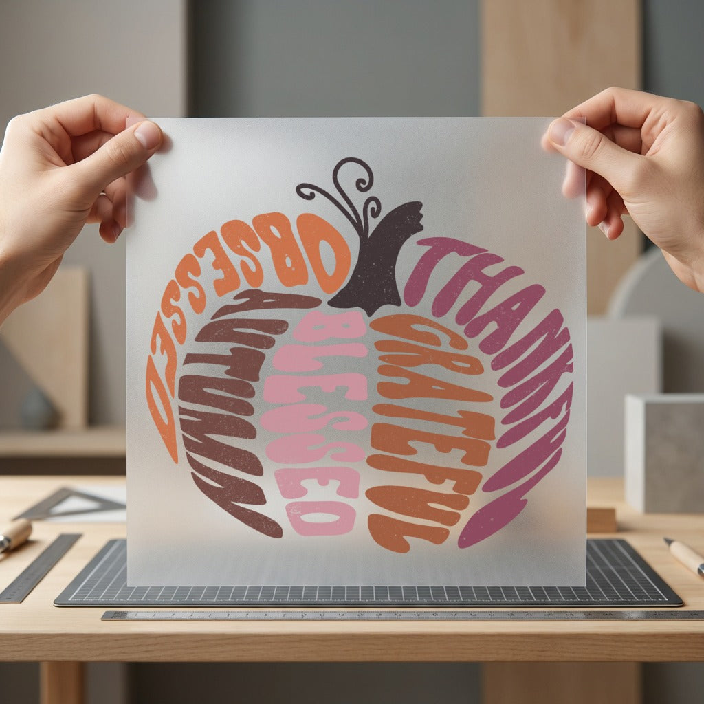 Autumn Pumpkin Words Retro Faith Blessed Ready to Press DTF Transfer for Dtf