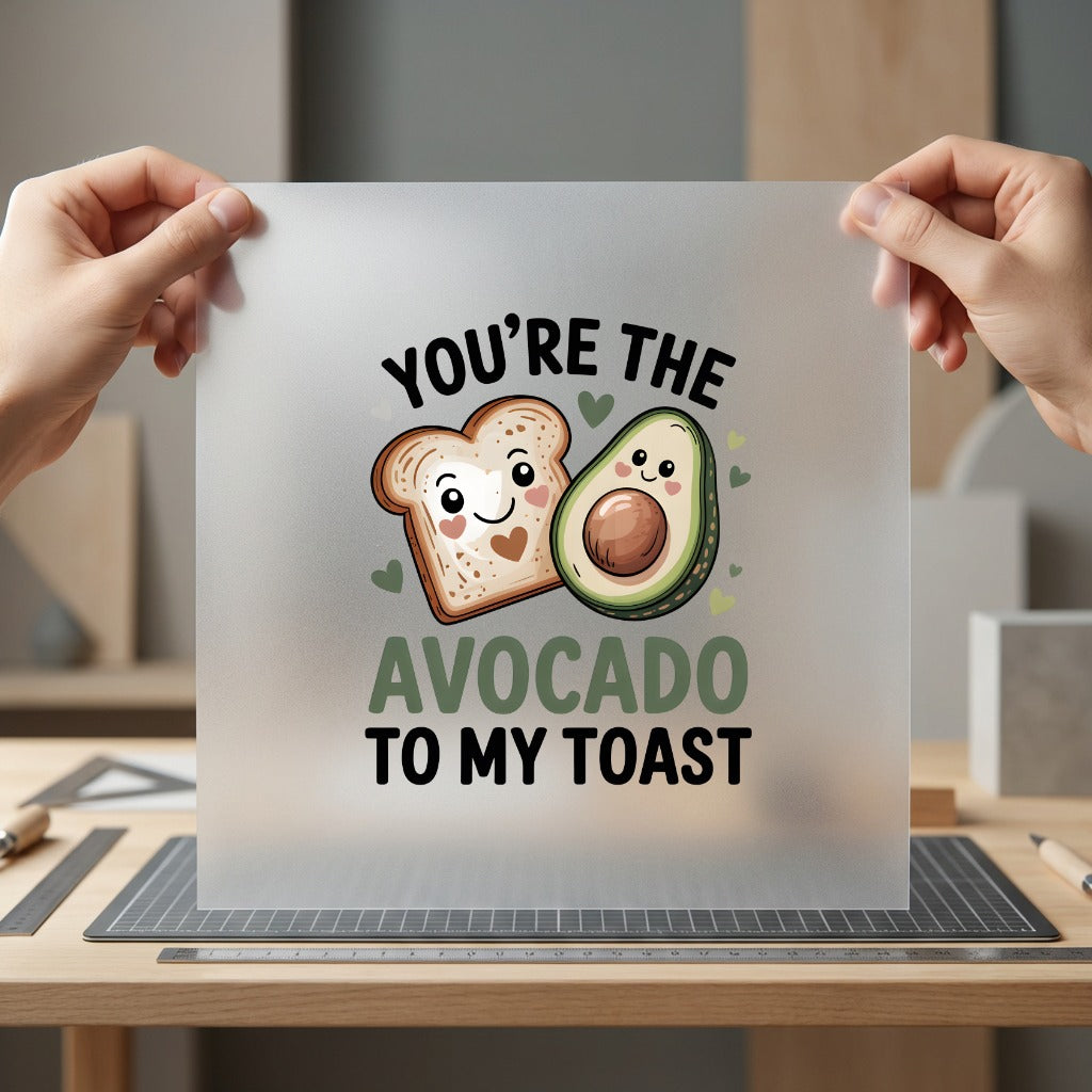 Avocado Toast Love Foodie Valentine Funny Ready to Press DTF Transfer for Dtf