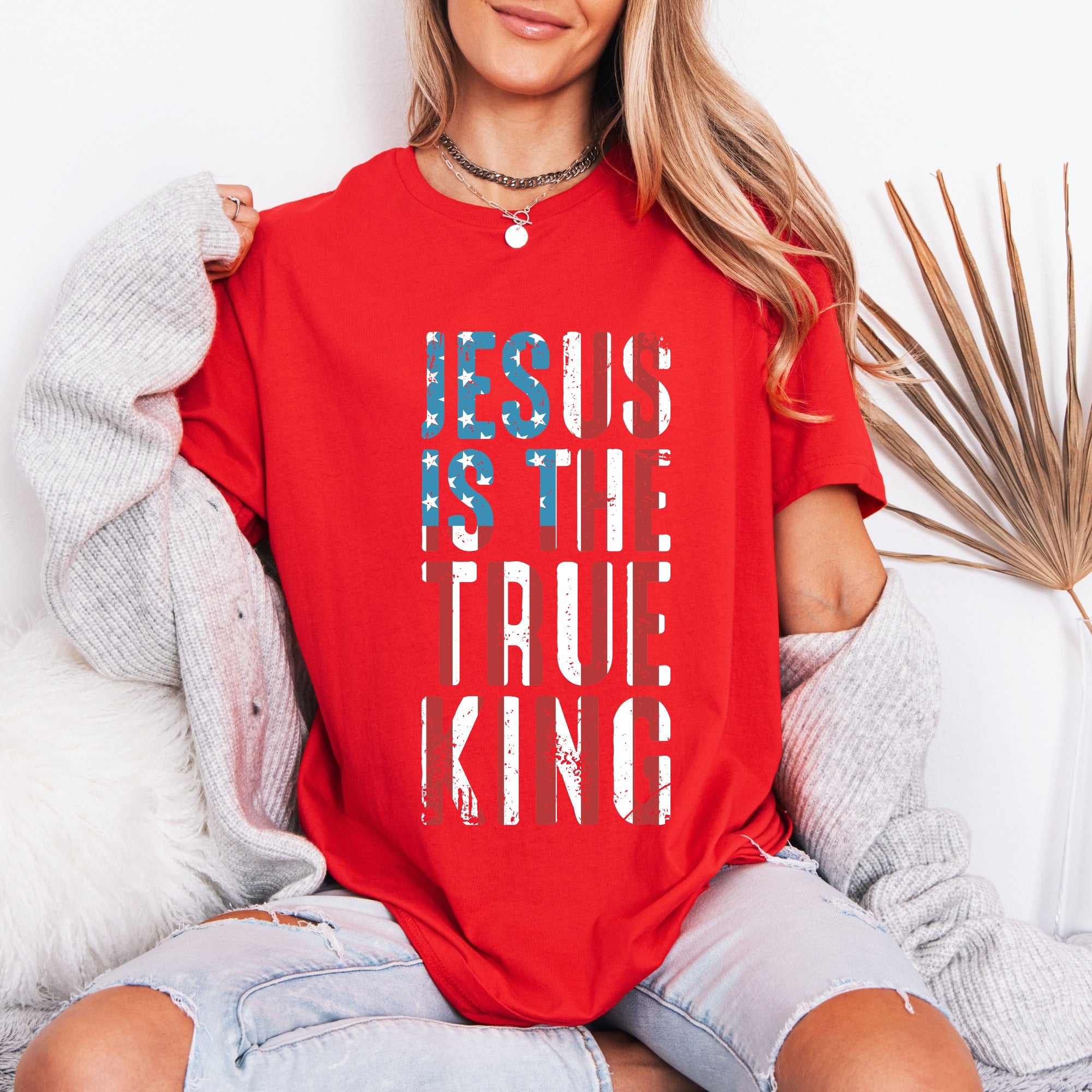Jesus Is The True King | Patriotic Faith Tee