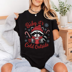 Baby Cold Outside Raccoon Christmas Winter Ready to Press DTF Transfer for Dtf