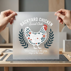 Backyard Chicken Social Club Usa Mom Ready to Press DTF Transfer for Dtf