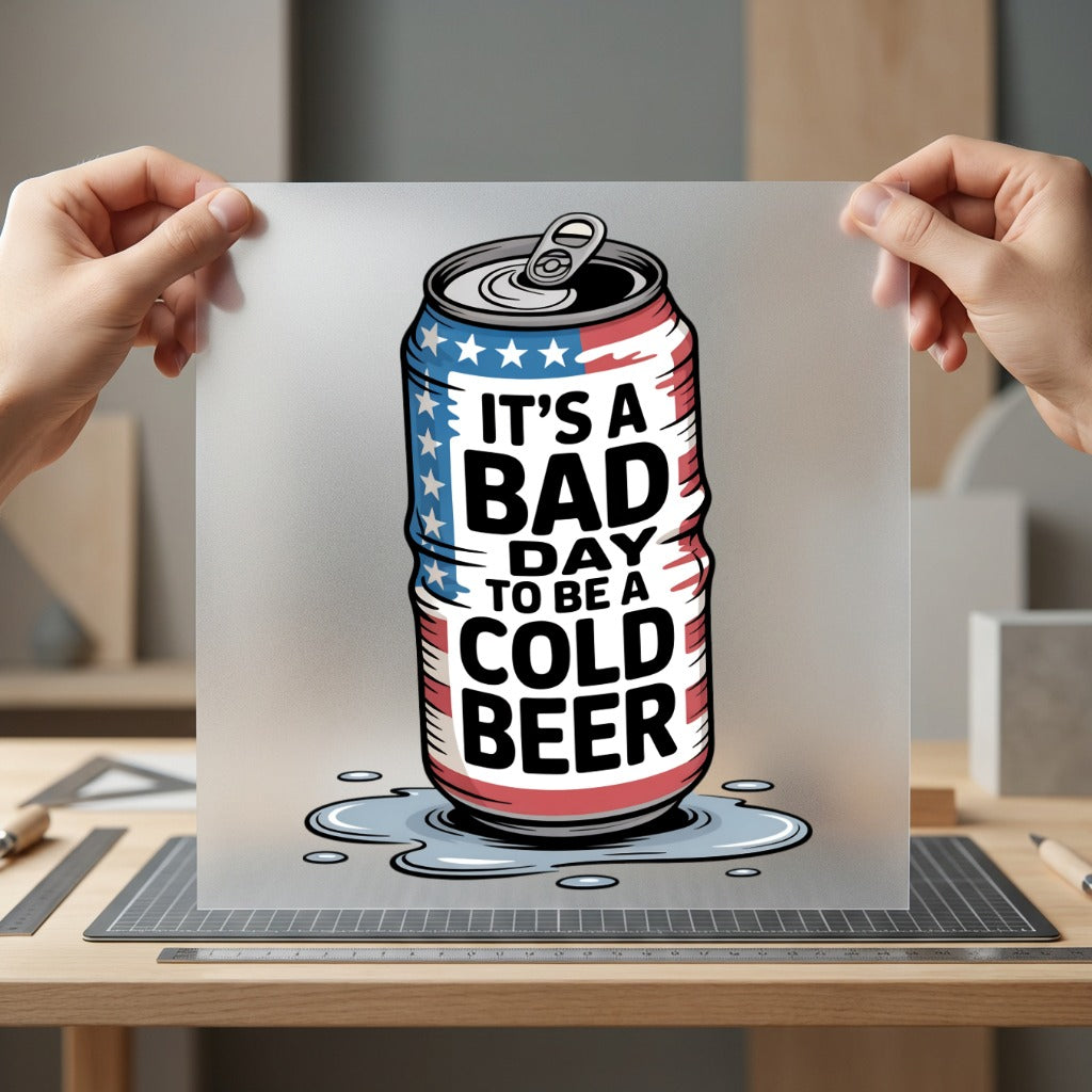 Bad Day Cold Beer 4th Of July Patriotic Ready to Press DTF Transfer for Dtf