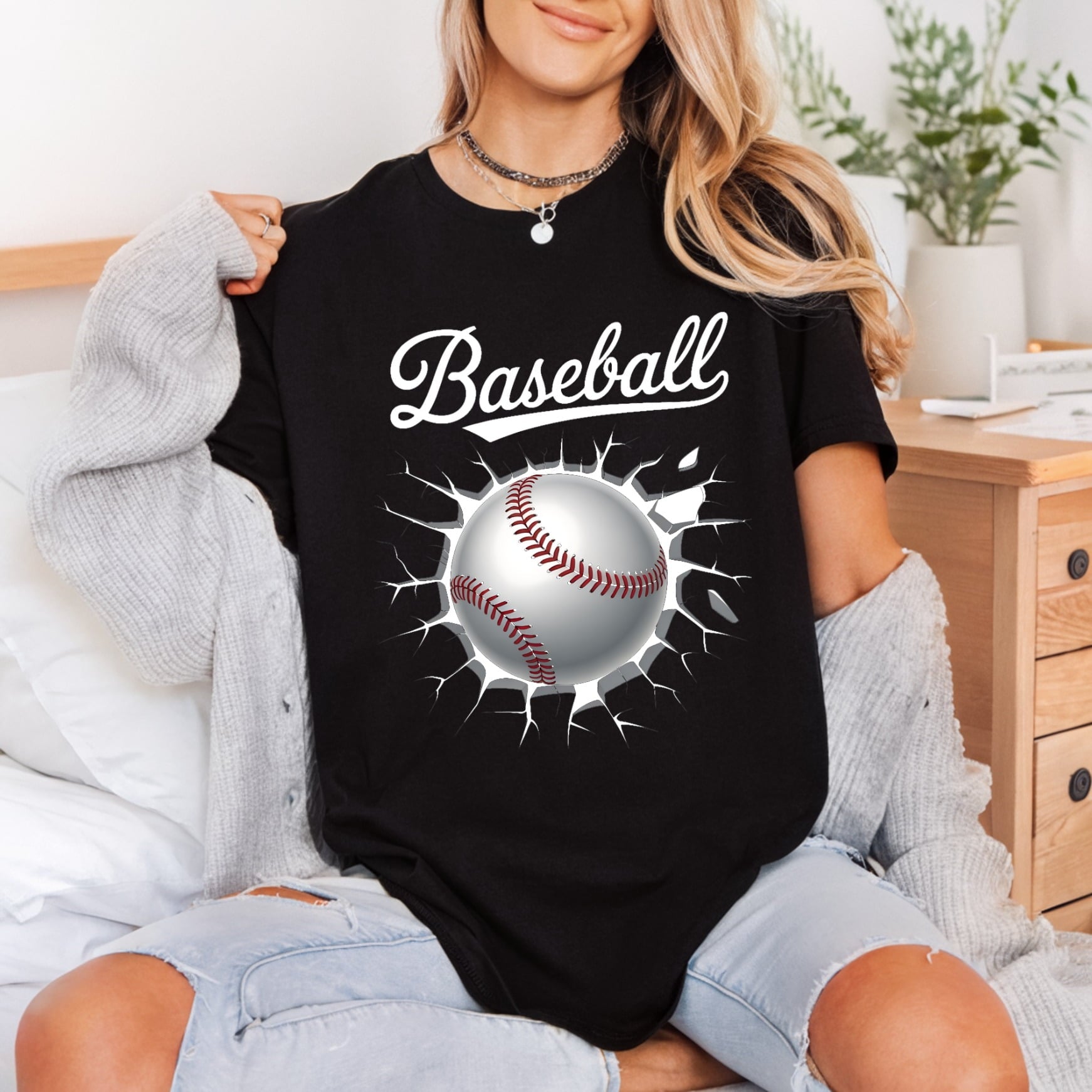 Baseball Ball Crack Sporty Fitness Ready to Press DTF Transfer for Dtf