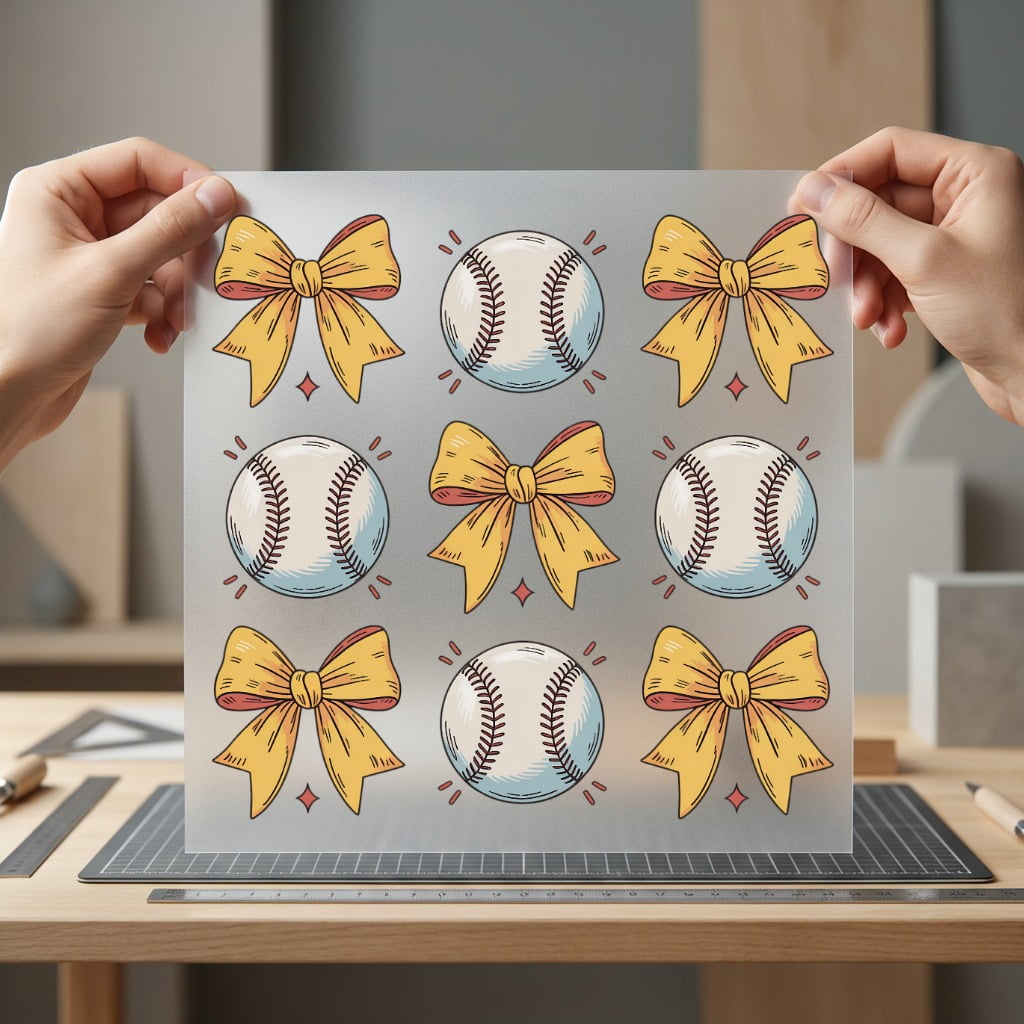 Baseball Bows Grid Retro Mom Fitness Ready to Press DTF Transfer for Dtf
