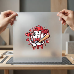 Baseball Love Sports Fan Valentine Fitness Ready to Press DTF Transfer for Dtf