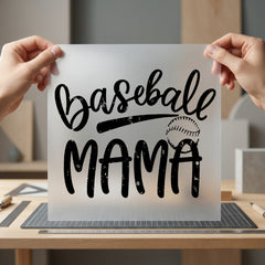 Baseball Mama Distressed Script Mom Fitness Ready to Press DTF Transfer for Dtf