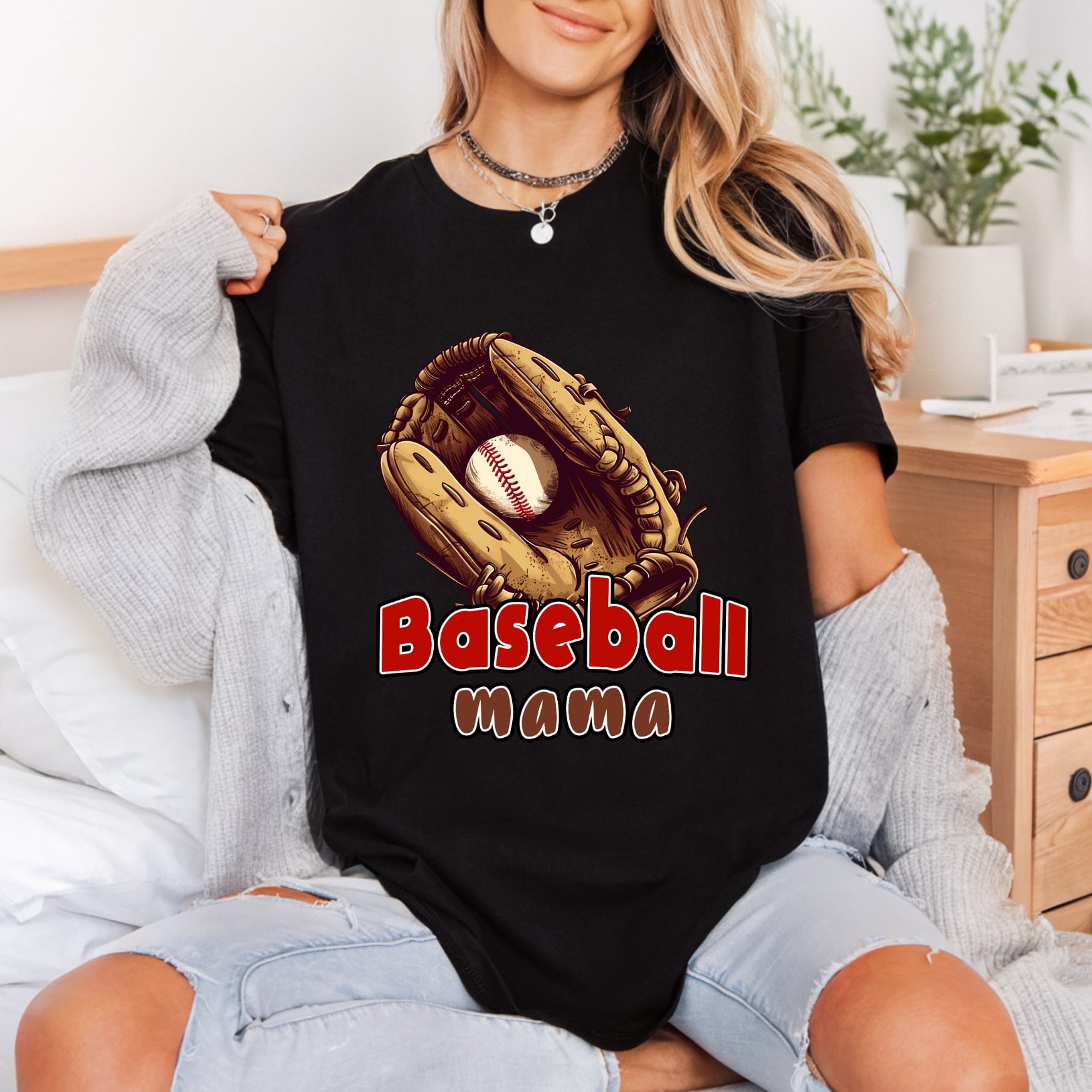 Baseball Mama Glove Ball Mom Fitness Ready to Press DTF Transfer for Dtf