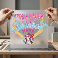 Baseball Mama Sprinkle Drip Mom Fitness Ready to Press DTF Transfer for Dtf