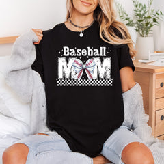 Baseball Mom Bow Distressed Mom Fitness Ready to Press DTF Transfer for Dtf