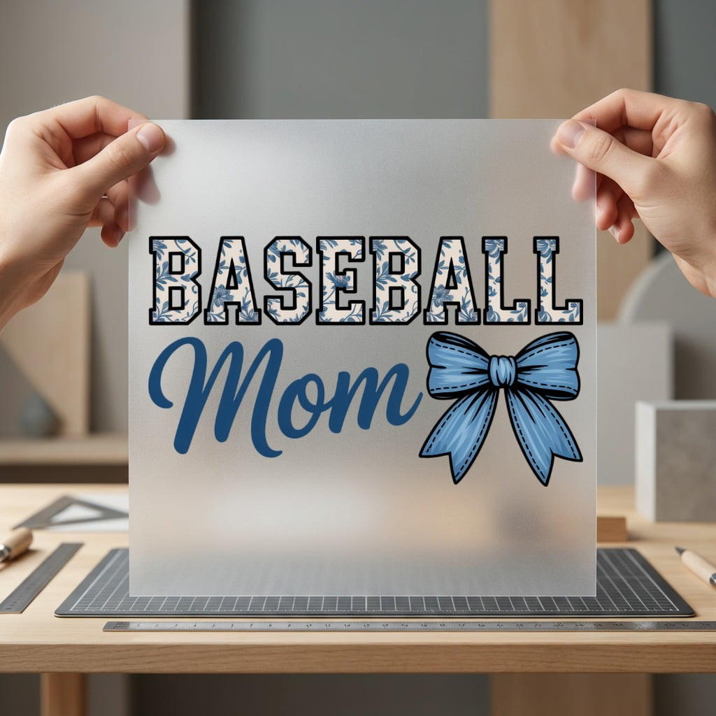 Baseball Mom Plaid Bow Mom Vintage Ready to Press DTF Transfer for Dtf