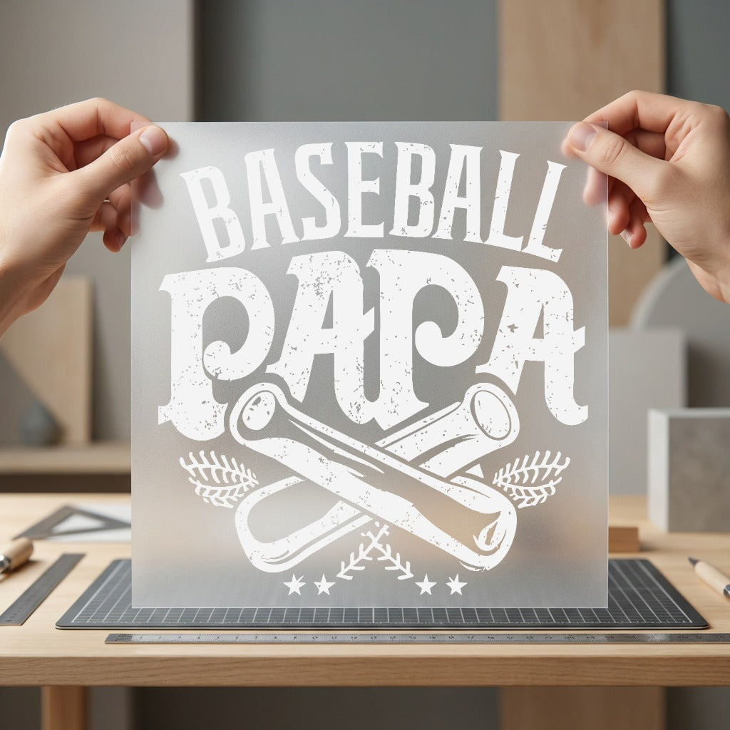 Baseball Papa Vintage Distressed Dad Papa Ready to Press DTF Transfer for Dtf