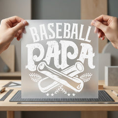 Baseball Papa Vintage Distressed Dad Papa Ready to Press DTF Transfer for Dtf