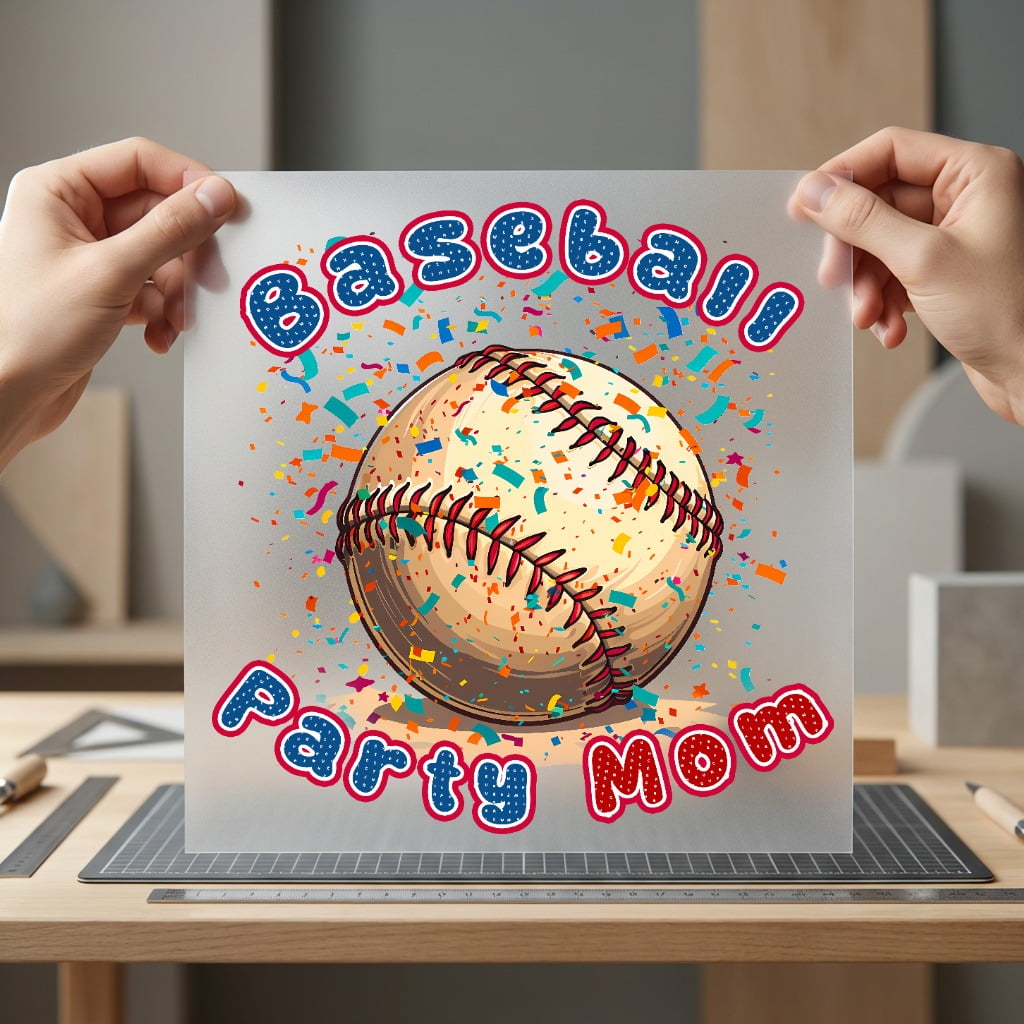 Baseball Party Mom Confetti Mom Fitness Ready to Press DTF Transfer for Dtf