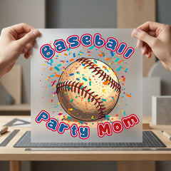 Baseball Party Mom Confetti Mom Fitness Ready to Press DTF Transfer for Dtf