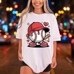 Baseball Player Character Cartoon Valentine Fitness Ready to Press DTF Transfer for Dtf