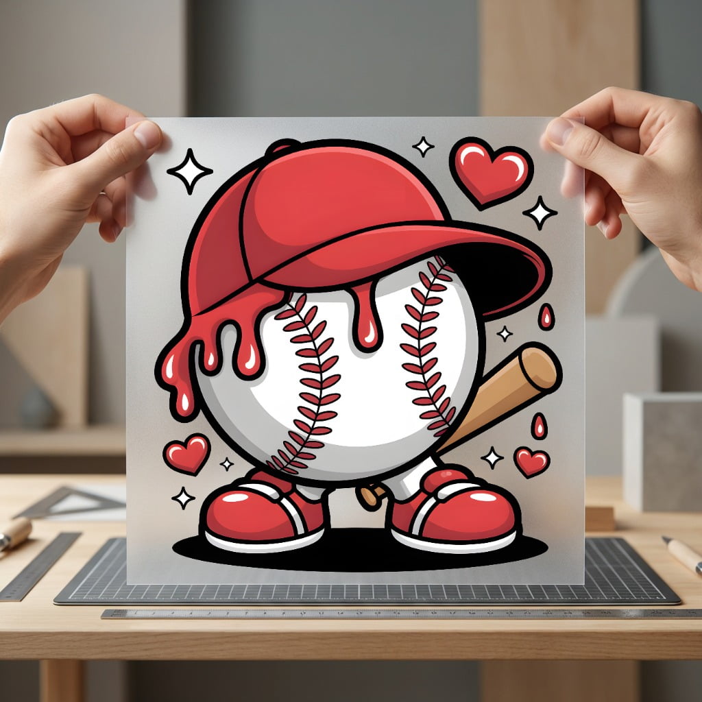 Baseball Player Character Cartoon Valentine Fitness Ready to Press DTF Transfer for Dtf