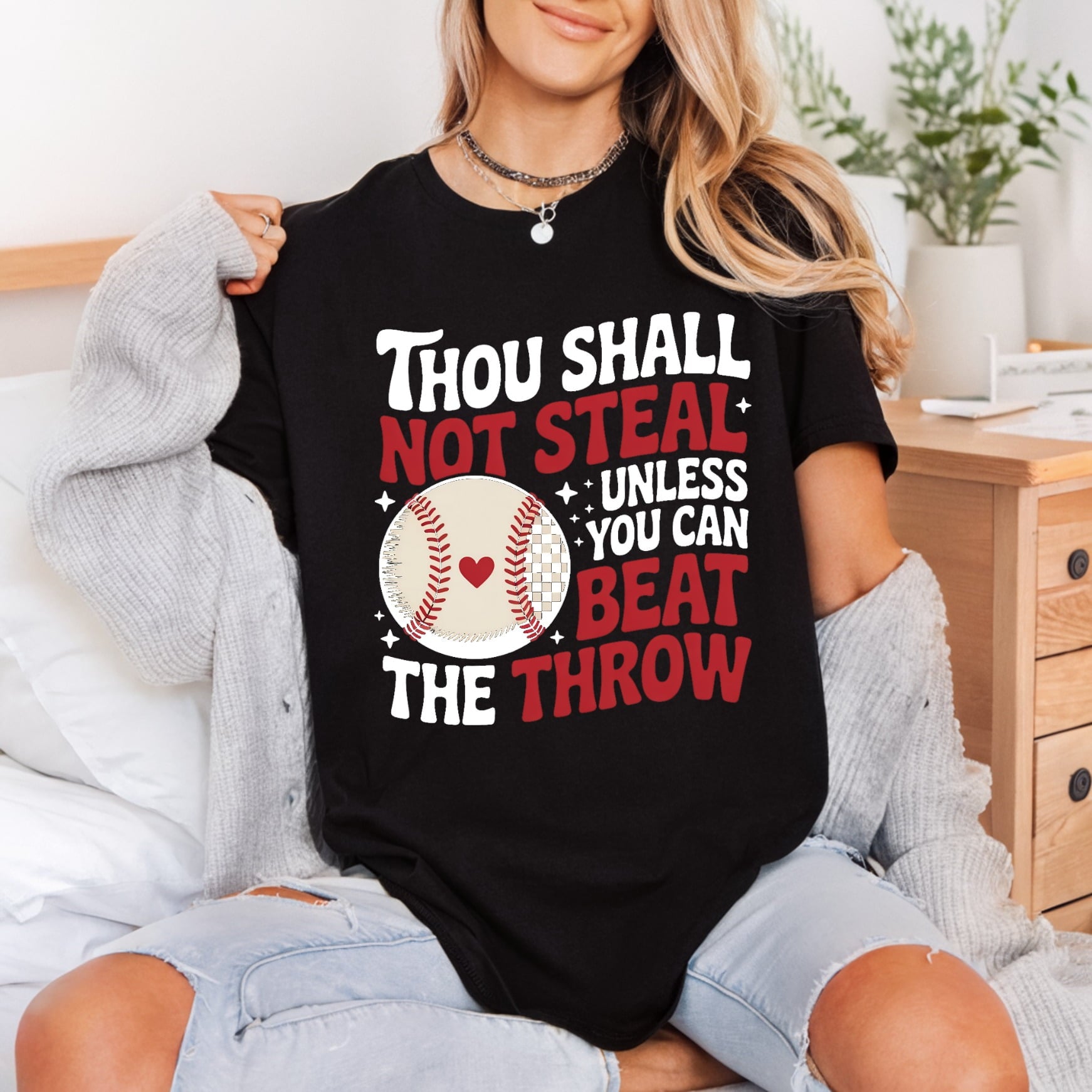Baseball Thou Shall Not Dad Funny Ready to Press DTF Transfer for Dtf