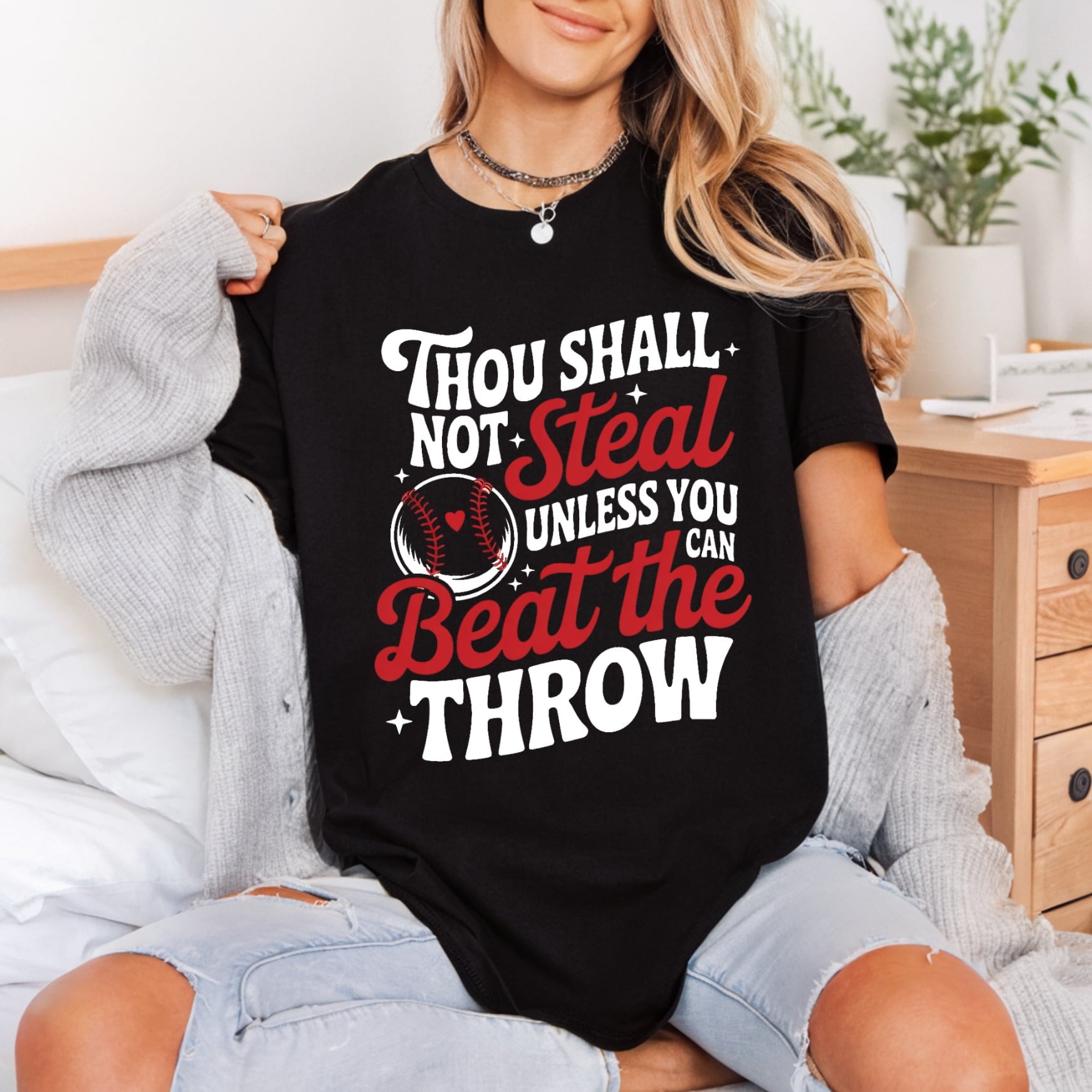 Baseball Thou Shalt Not Dad Funny Ready to Press DTF Transfer for Dtf