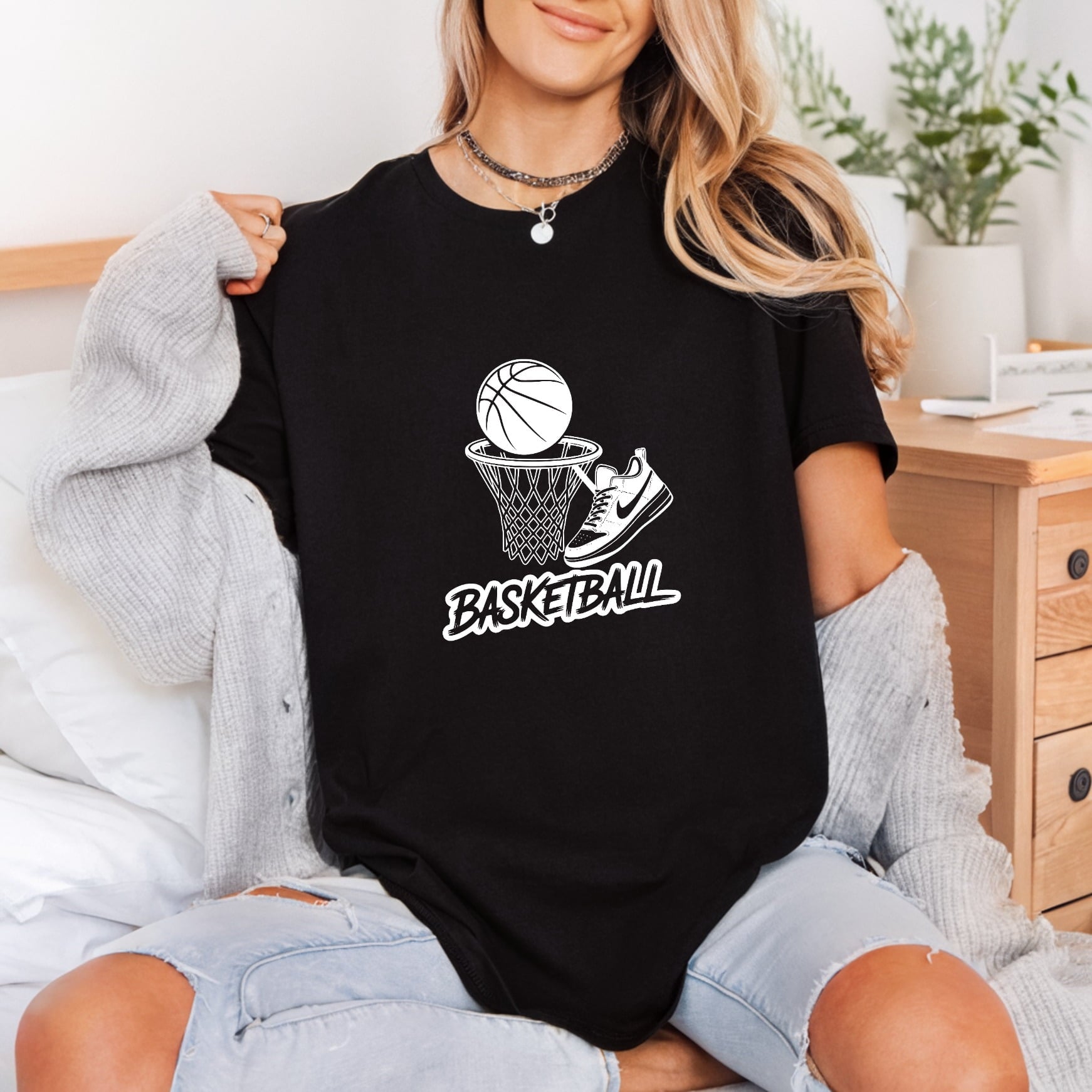 Basketball Ball Hoop Sneaker Mom Dad Ready to Press DTF Transfer for Dtf