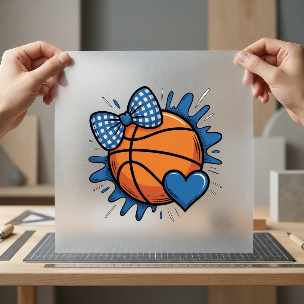 Basketball Bow Heart Sports Fitness Ready to Press DTF Transfer for Dtf