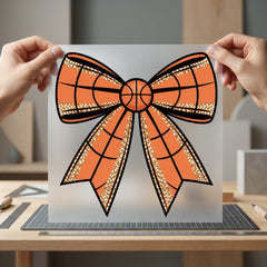 Basketball Bow Sporty Diy Fitness Ready to Press DTF Transfer for Dtf