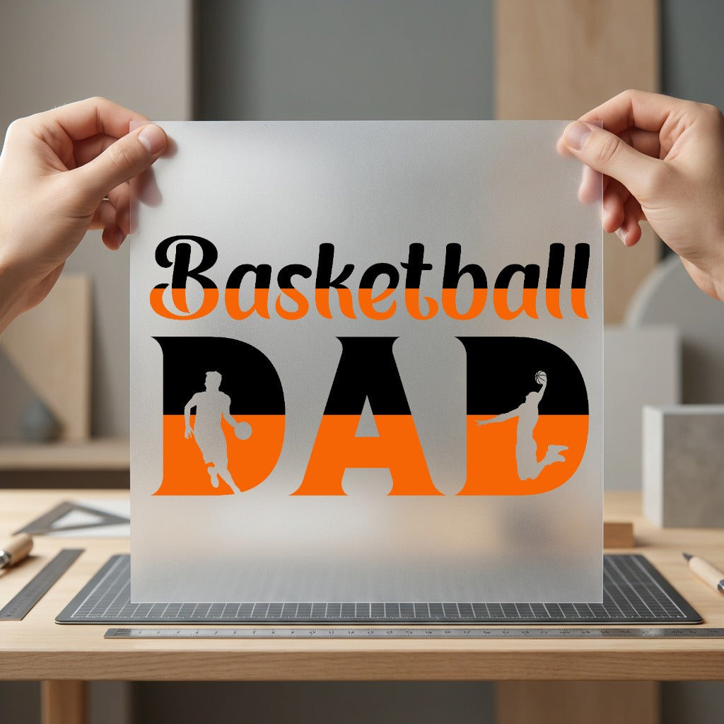 Basketball Dad Split Colors Dad Fitness Ready to Press DTF Transfer for Dtf