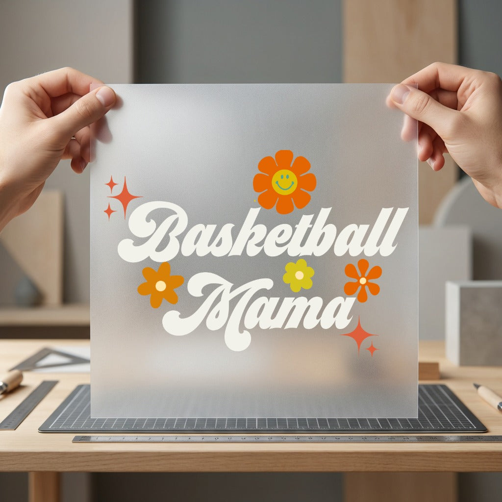 Basketball Mama Retro Flowers Mom Retro Ready to Press DTF Transfer for Dtf