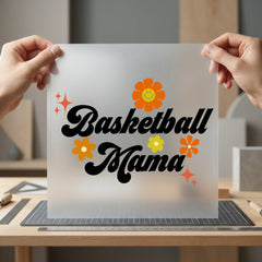 Basketball Mama Retro Flowers Mom Retro Ready to Press DTF Transfer for Dtf