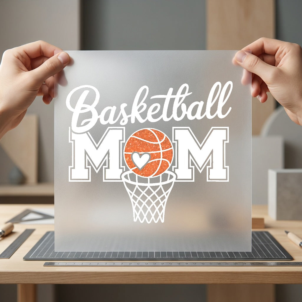 Basketball Mom Glitter Sports Mom Fitness Ready to Press DTF Transfer for Dtf