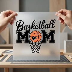 Basketball Mom Glitter Sports Mom Fitness Ready to Press DTF Transfer for Dtf