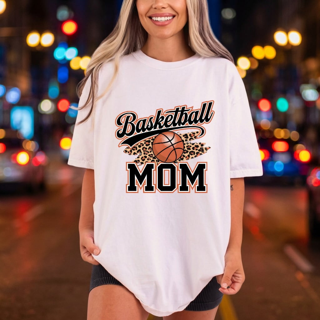 Basketball Mom Leopard Game Mom Vintage Ready to Press DTF Transfer for Dtf
