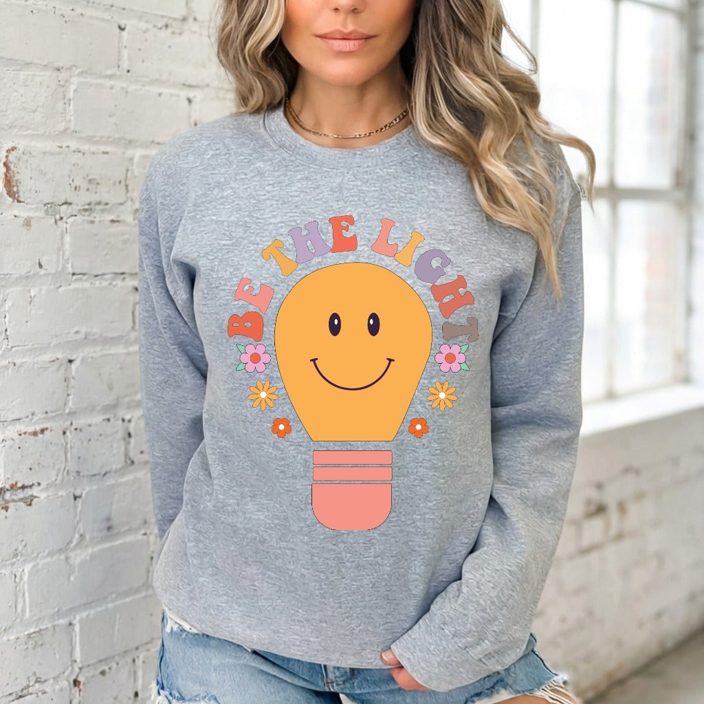 Be The Light | Retro Christian Youth Sweatshirt - Luckets.com