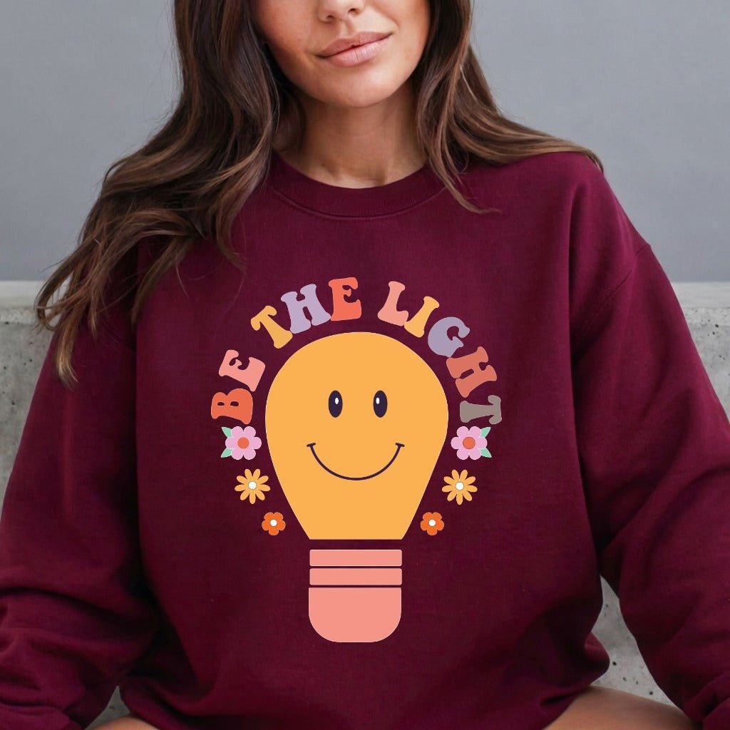 Be The Light | Retro Christian Youth Sweatshirt - Luckets.com