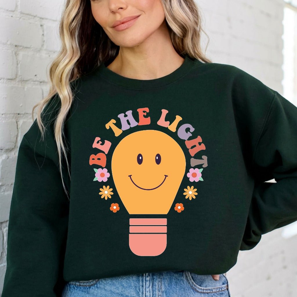 Be The Light | Retro Christian Youth Sweatshirt - Luckets.com