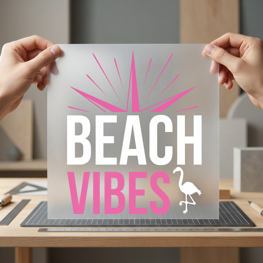 Beach Vibes Flamingo Summer Summer Ready to Press DTF Transfer for Dtf