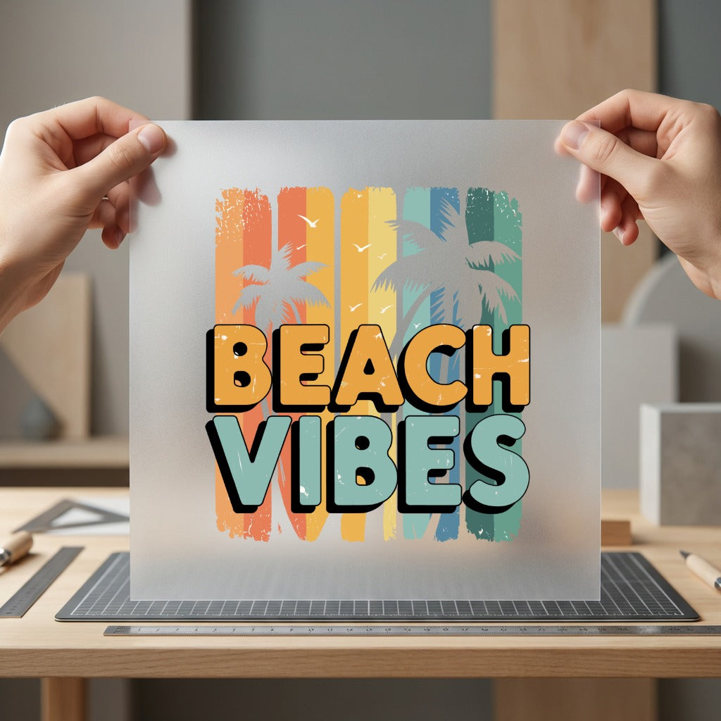Beach Vibes Retro Palm Vintage Retro Ready to Press DTF Transfer for Dtf